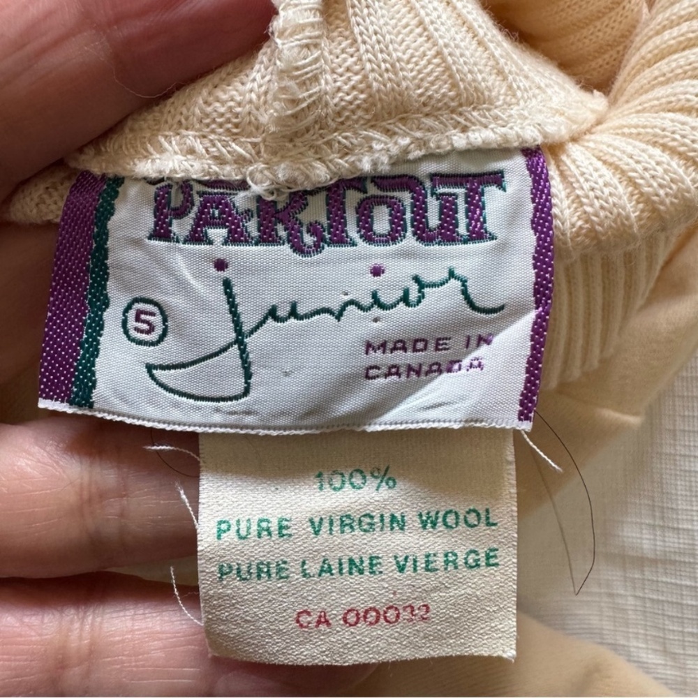 Vintage Partout Junior Longsleeve Turtlenecks Pure Virgin Wool Maxi Dress size 5 - Picture 4 of 8